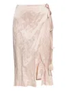 Blumarine Crinkled Wrapped Midi Skirt In Pink