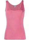 Blumarine Studded Logo Tank Top In Pink