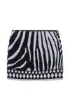 Blumarine Zebra-print Mini Skirt In Black