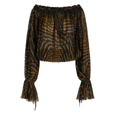 Blumarine Zebra-pattern Blouse In Multi