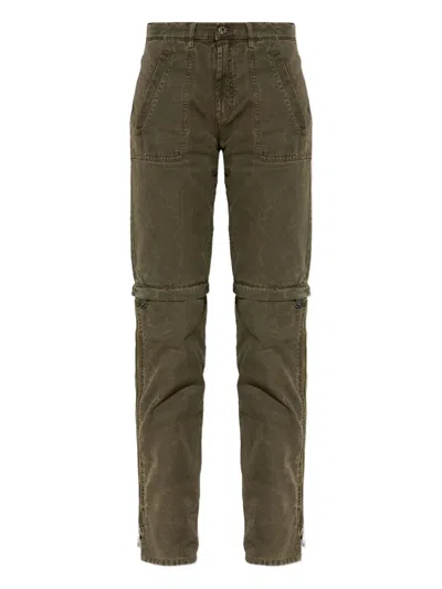 Blumarine Zip-detail Trousers In Green
