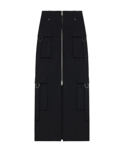 Blumarine Zip-fastening Maxi Skirt In Black