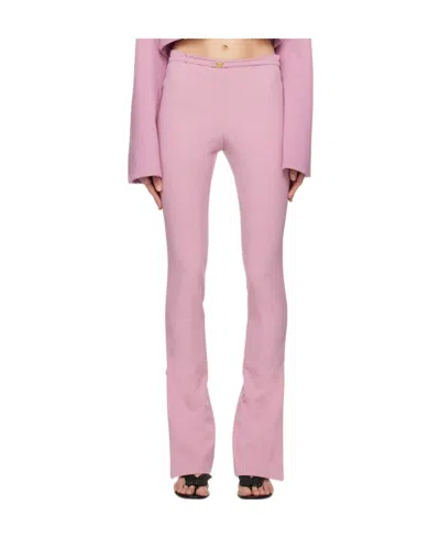 Blumarine Zipper Slit Casual Pants In Pink