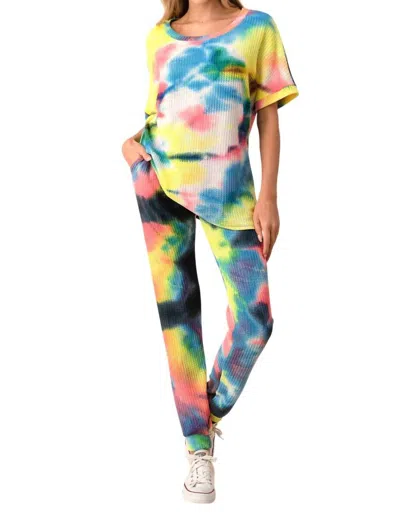 Blumin Ariella Jogger Set In Rainbow Tie Dye In Multi