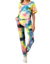 Blumin Ariella Jogger Set In Rainbow Tie Dye In Multi