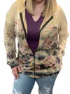 Blumin Floral Spring Hoodie Jacket In Mocha In Brown