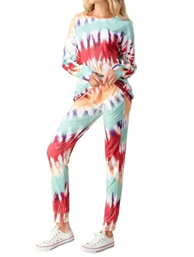 Blumin Ink Art Tie Dye Jogger Set In Multi In Green