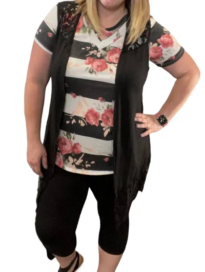 Blumin Lace Detail Cardigan In Black
