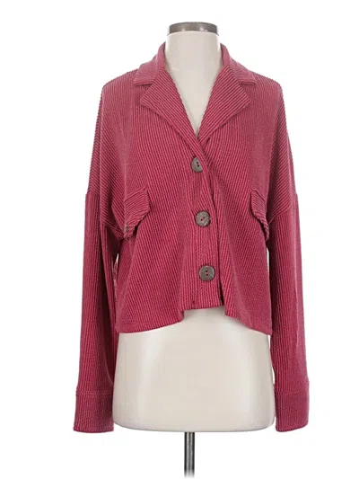 Pre-owned Blumin Long Sleeve Blouse In Burgundy