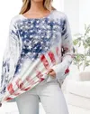Blumin Long Sleeve Flag Top In Blue In Blue
