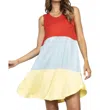 Blumin Multi Colorblock Dress In Red/blue/yellow In Multi