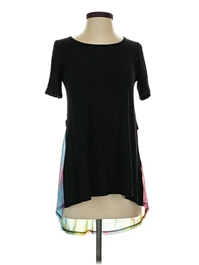Pre-owned Blumin Short Sleeve Top Black Keyhole Neckline Tops