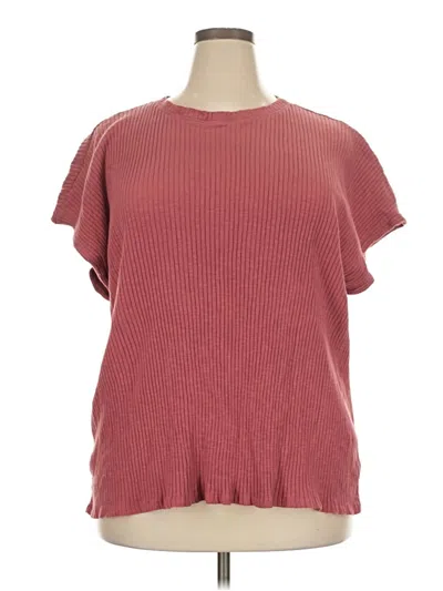 Pre-owned Blumin Short Sleeve Top Burgundy Crew Neck Tops