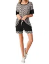 Blumin Snake Print Loungewear Short Set In Black In Black