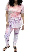 Blumin Starburst Tie Dye Jogger Set In Magenta In Pink