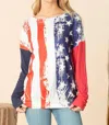 Blumin Stars & Stripes Long Sleeve Top In American Flag