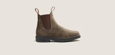 Blundstone 1306 Men's Rustic Brown Leather Chisel Toe Ankle Dress Chelsea Boots
