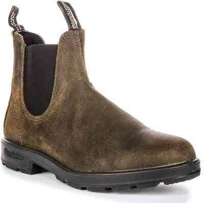 Pre-owned Blundstone 1615 Heritage Waxed Suede Water Repellence Mens Boot Olive Us 6 - 13