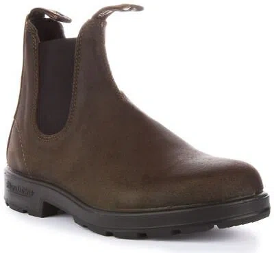 Pre-owned Blundstone 1615 Heritage Waxed Suede Water Repellence Mens Boot Olive Us 7 - 13
