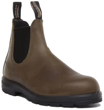 Pre-owned Blundstone 2052 Men Leather Chelsea Boot In Dark Green Us Size 8 - 13