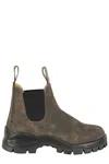 Blundstone High Rubber Sole Brown Leather Boot In Rustic Brown
