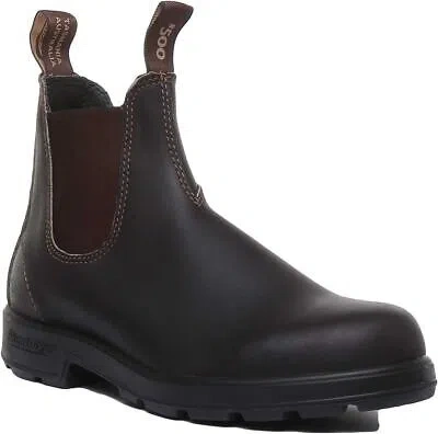 Pre-owned Blundstone 500 Stout Brown Premium Lthr7.5-13 In Dark Brown Size Us 7 - 13