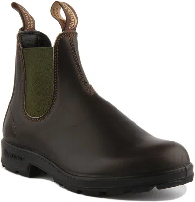 Pre-owned Blundstone 519 Unisex Pull On Leather Chelsea Boot In Brown Olive Size Us 4 - 13