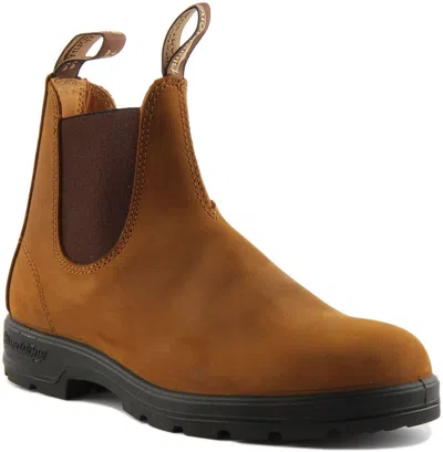 Pre-owned Blundstone 562 Womens Slip On Leather Chelsea Boots In Tan Us Size 5 - 11