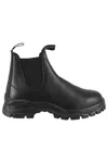 Blundstone Ankle-high Black Leather Boots With Rubber Sole In Black