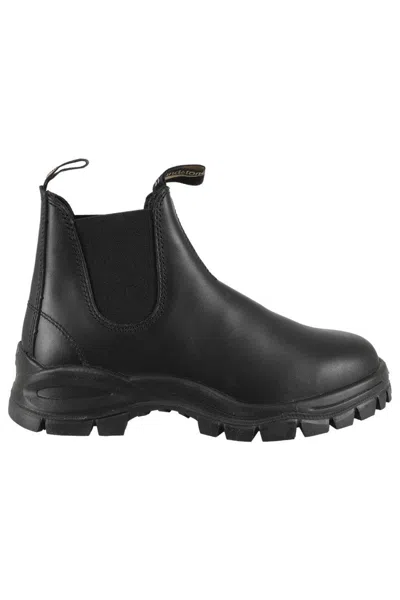 Blundstone Ankle-high Black Leather Boots With Rubber Sole