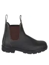 Blundstone Ankle-high Rustic Brown Leather Boots With Elastic Side Straps