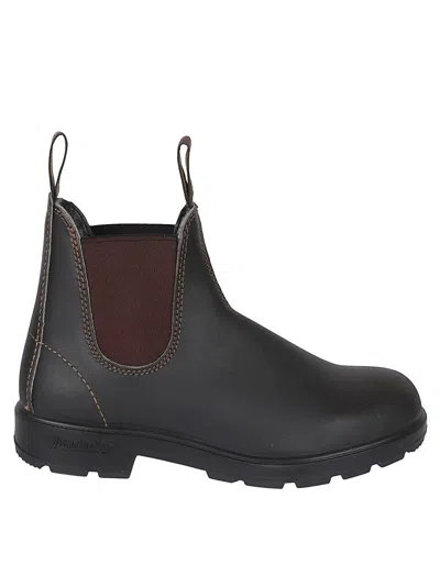 Blundstone Ankle-high Rustic Brown Leather Boots With Elastic Side Straps