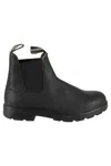 Blundstone Ankle Boot With Soft Gray Nubuck Upper In Black
