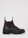 Blundstone Ankle-high Rustic Brown Leather Boots With Elastic Side Straps In Black