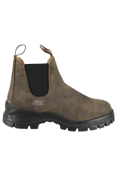 BLUNDSTONE BLUNDSTONE HIGH RUBBER SOLE BROWN LEATHER BOOT