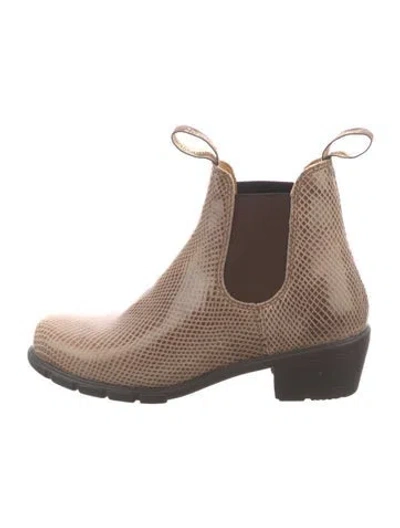 Pre-owned Blundstone Leather Animal Print Chelsea Boots In Brown