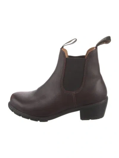 Pre-owned Blundstone Leather Chelsea Boots In Burgundy
