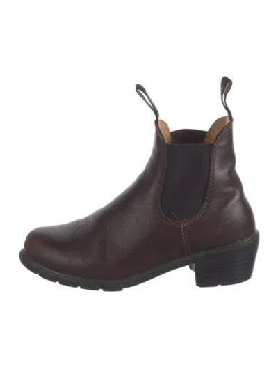 Pre-owned Blundstone Leather Chelsea Boots In Burgundy