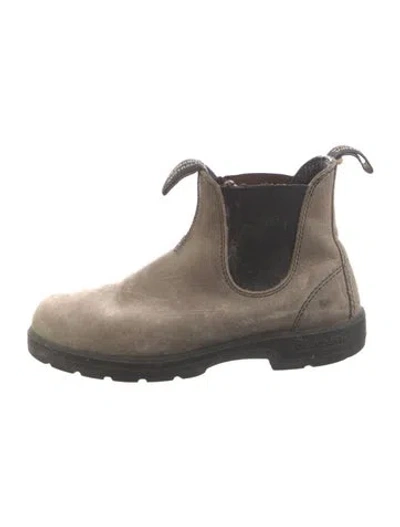 Pre-owned Blundstone Leather Grosgrain Trim Chelsea Boots In Brown