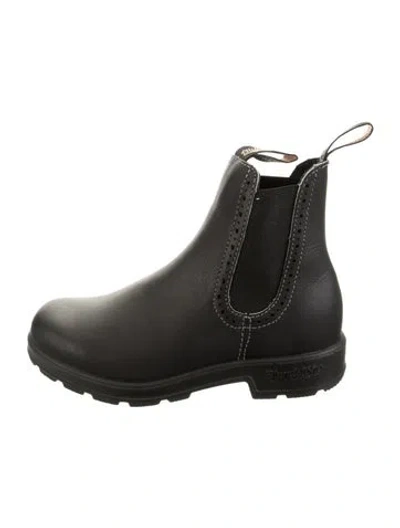 Pre-owned Blundstone Leather Lasercut Accents Chelsea Boots In Black