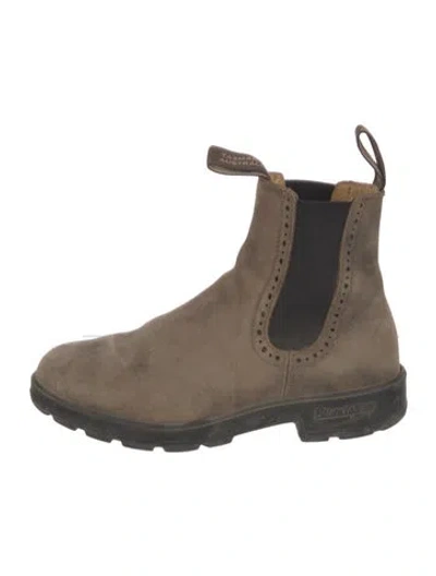 Pre-owned Blundstone Leather Lasercut Accents Chelsea Boots In Brown