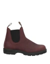 Blundstone Man Ankle Boots Burgundy Size 7.5 Leather, Elastic Fibres