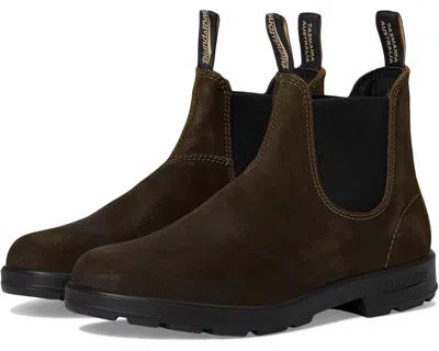 Blundstone Men's  1615 Boots Olive Suede Round Toe Ankle Chelsea Rhs6665 In Green