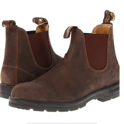 Blundstone Men's  Bl585 Boots Rustic Brown Leather Round Toe Chelsea Zap913