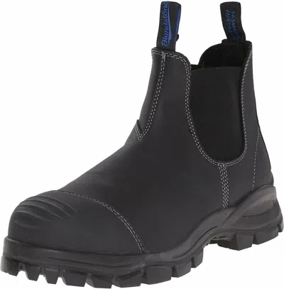 Pre-owned Blundstone Men's  Elastic Side Pull On Safty Steel Toe Boot Bl 990 Black