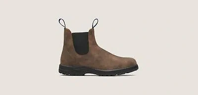 Pre-owned Blundstone Men's Chelsea Steel Shank Rustic/brown Waterproof Leather Boot 2242
