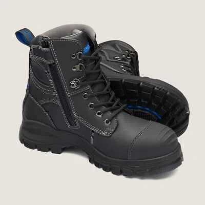 Pre-owned Blundstone Men's Steel Shank Eh Resistant Zip Up Work Boot Unisex 997 In Black