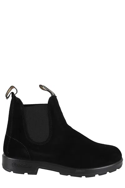 Blundstone Premium Suede Ankle Boots With Logoed Tongues In Black