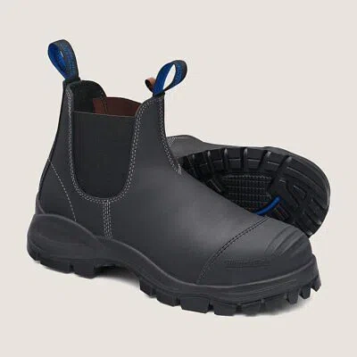 Pre-owned Blundstone Safety Mens Extreme Steel Toe Chelsea Work Boot Black 990