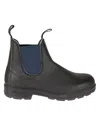 Blundstone Smooth Black Leather Ankle Boots In Black